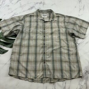 Mountain Khakis Mens Button Up Shirt Size XL Gray Plaid Relaxed Fit Vented Back
